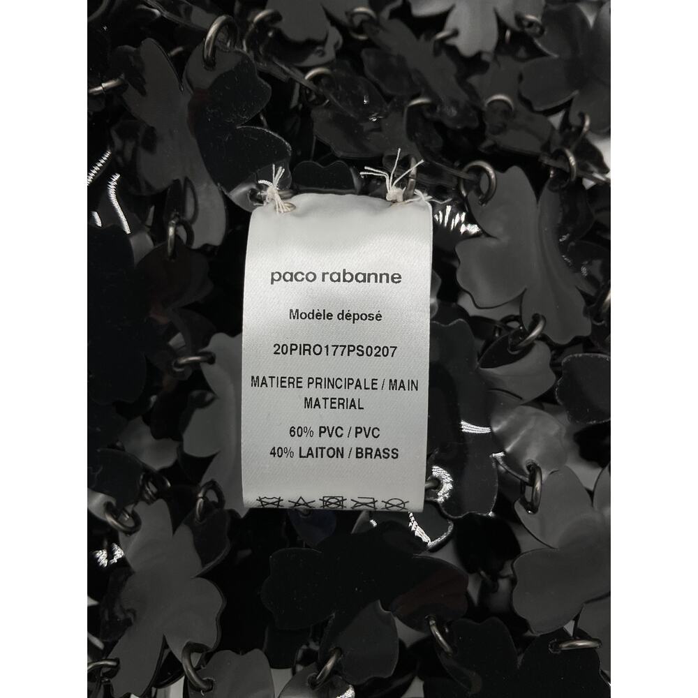 Paco Rabanne Embellished Black Flower Chainmail Dress Size EU 34 / US 2 - Picture 6 of 6